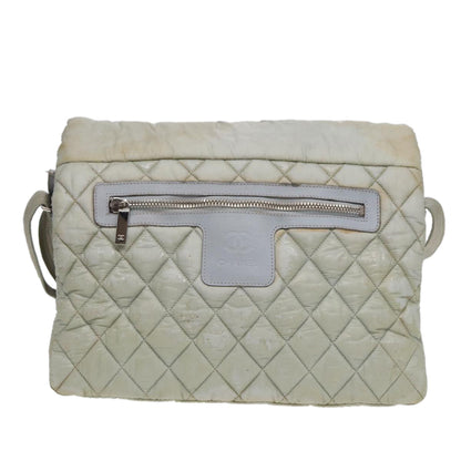 CHANEL Small Messenger Cococoon Shoulder Bag Nylon Gray Silver CC bs17253