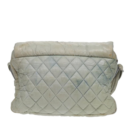CHANEL Small Messenger Cococoon Shoulder Bag Nylon Gray Silver CC bs17253