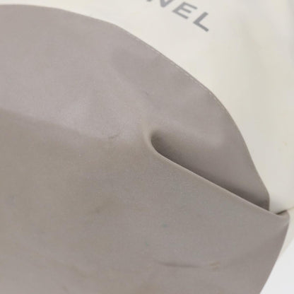 CHANEL Tote Bag Nylon 2way White Silver CC bs17286
