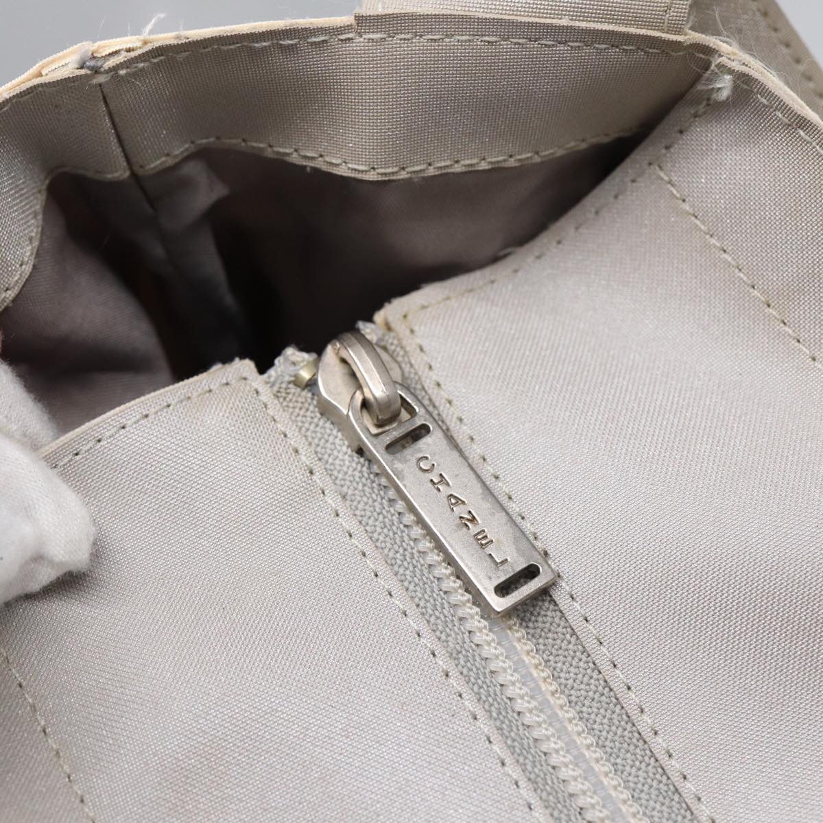 CHANEL Tote Bag Nylon 2way White Silver CC bs17286