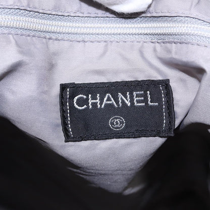 CHANEL Tote Bag Nylon 2way White Silver CC bs17286