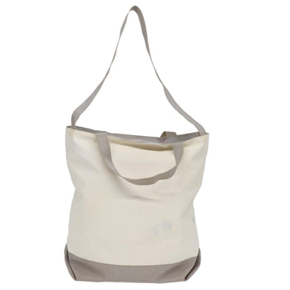 CHANEL Tote Bag Nylon 2way White Silver CC bs17286