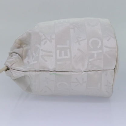 CHANEL Purse Pouch Canvas White CC bs17327