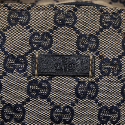 GUCCI GG Canvas Sherry Line Tote Bag Red Navy Silver 131228  bs17358