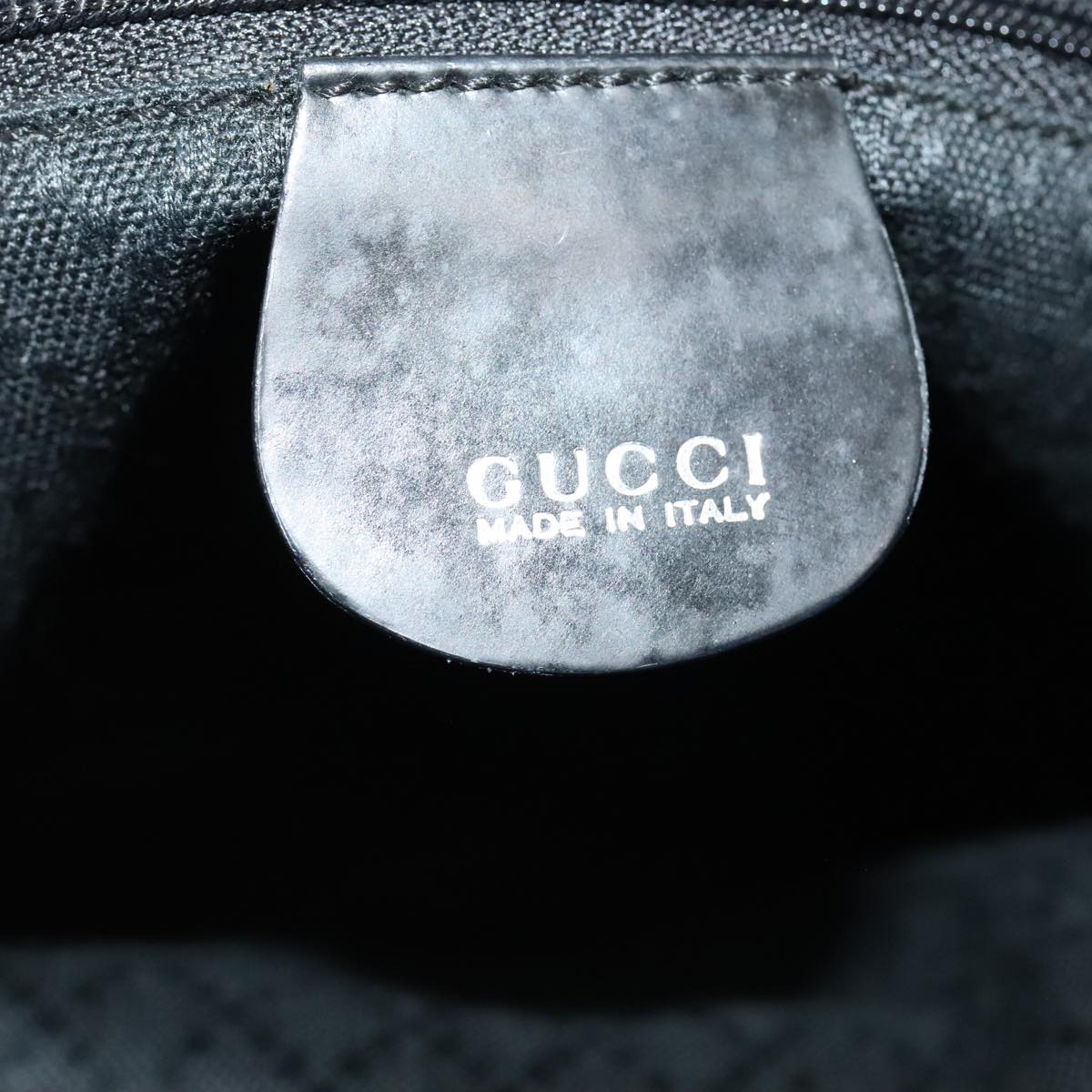 GUCCI Bamboo Hand Bag Nylon Black Gold 000 3754 0508  bs17437
