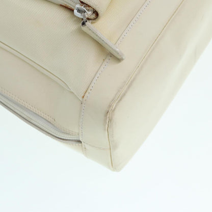 GUCCI Bamboo Shoulder Bag Nylon White Silver 003 2058 0059 5  bs17479