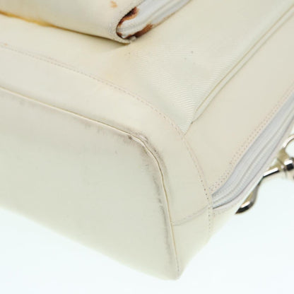 GUCCI Bamboo Shoulder Bag Nylon White Silver 003 2058 0059 5  bs17479