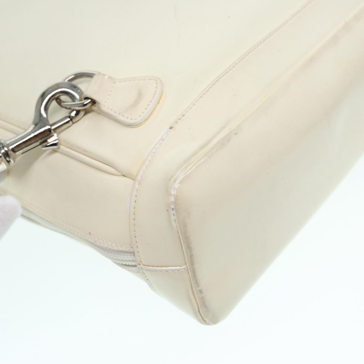 GUCCI Bamboo Shoulder Bag Nylon White Silver 003 2058 0059 5  bs17479