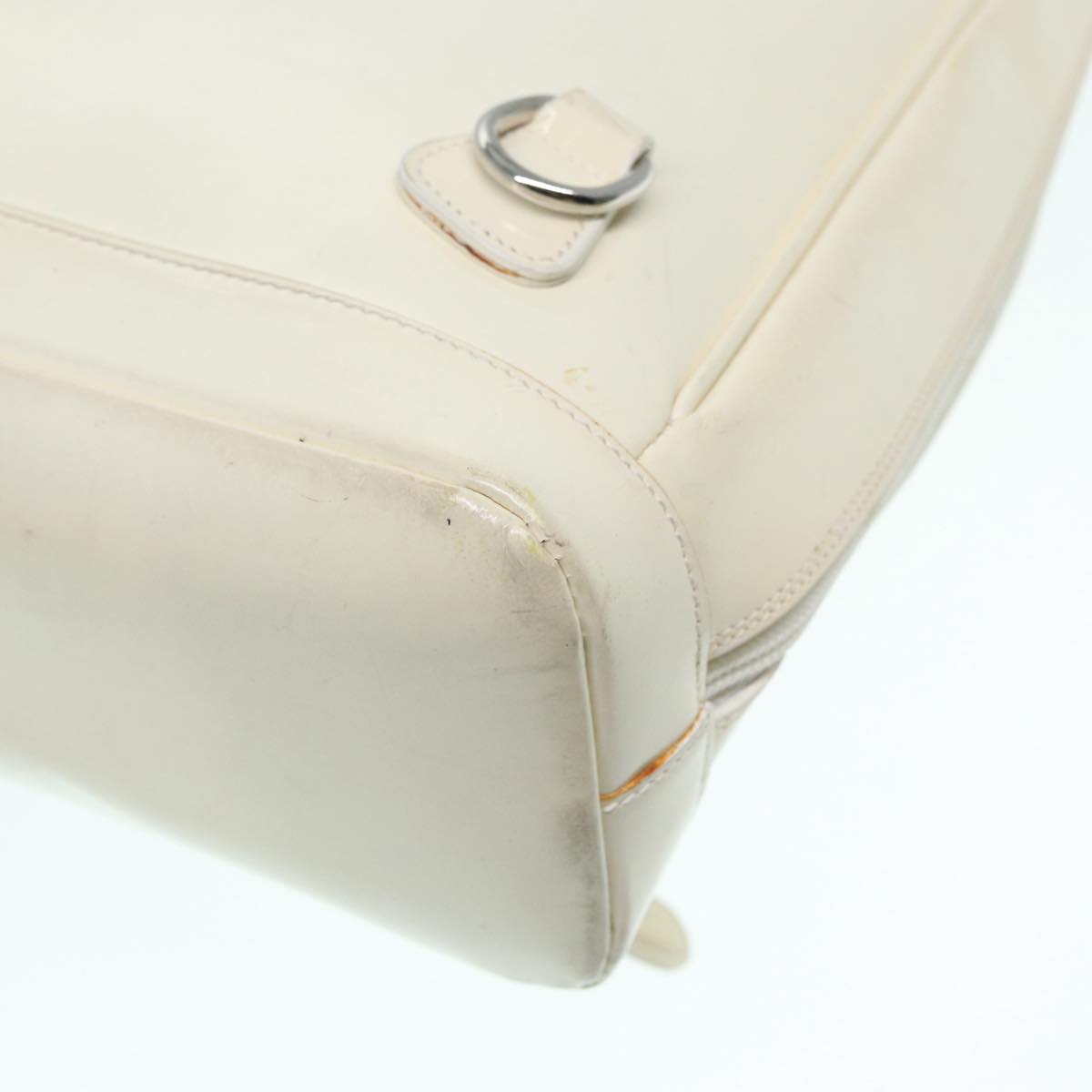 GUCCI Bamboo Shoulder Bag Nylon White Silver 003 2058 0059 5  bs17479