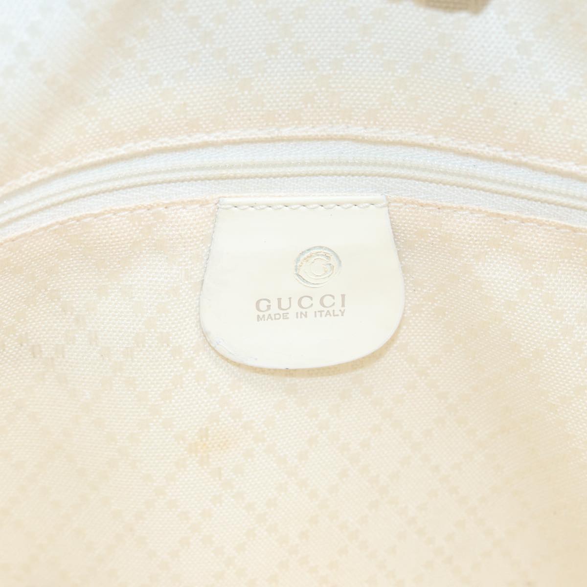GUCCI Bamboo Shoulder Bag Nylon White Silver 003 2058 0059 5  bs17479