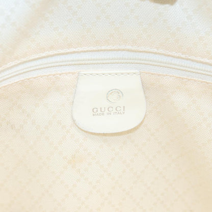 GUCCI Bamboo Shoulder Bag Nylon White Silver 003 2058 0059 5  bs17479