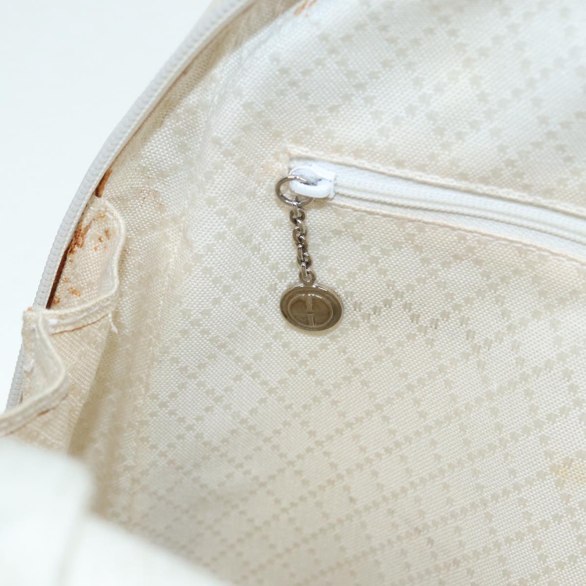 GUCCI Bamboo Shoulder Bag Nylon White Silver 003 2058 0059 5  bs17479