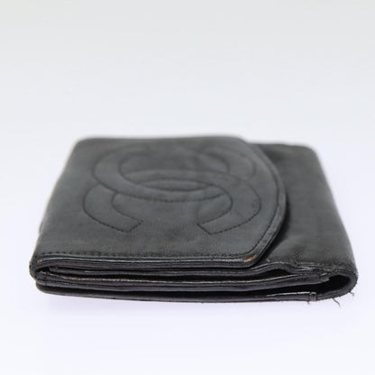 CHANEL Wallet Leather Black Gold CC bs17493