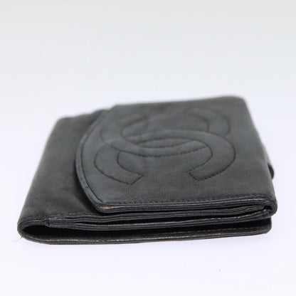 CHANEL Wallet Leather Black Gold CC bs17493