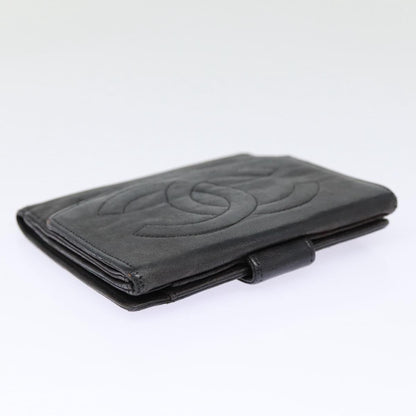 CHANEL Wallet Leather Black Gold CC bs17493