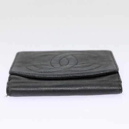 CHANEL Wallet Leather Black Gold CC bs17493