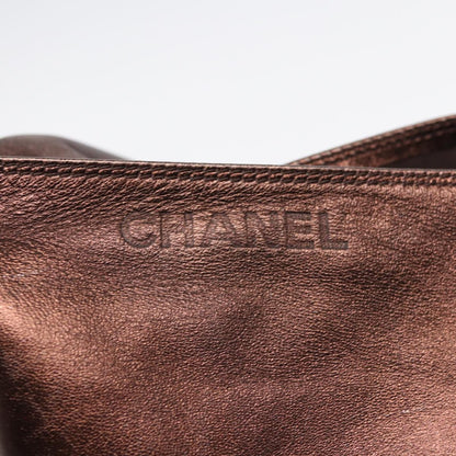 CHANEL Shoulder Bag Leather Bronze Gold CC bs17616