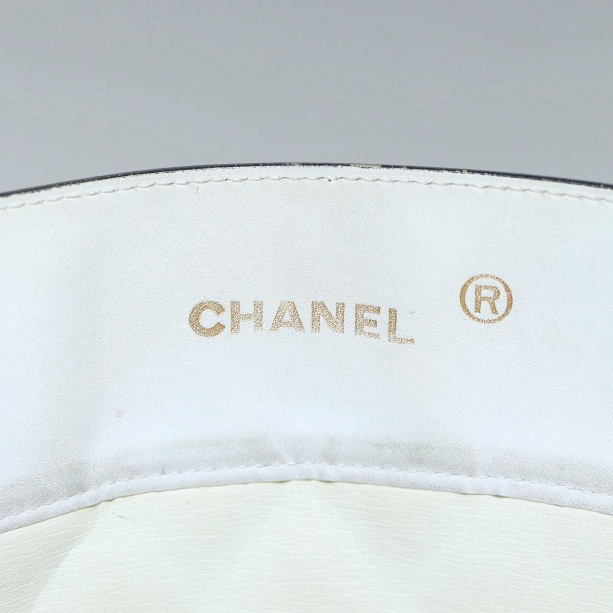 CHANEL Matelasse Chain Shoulder Bag Lamb Skin White Gold CC bs17675
