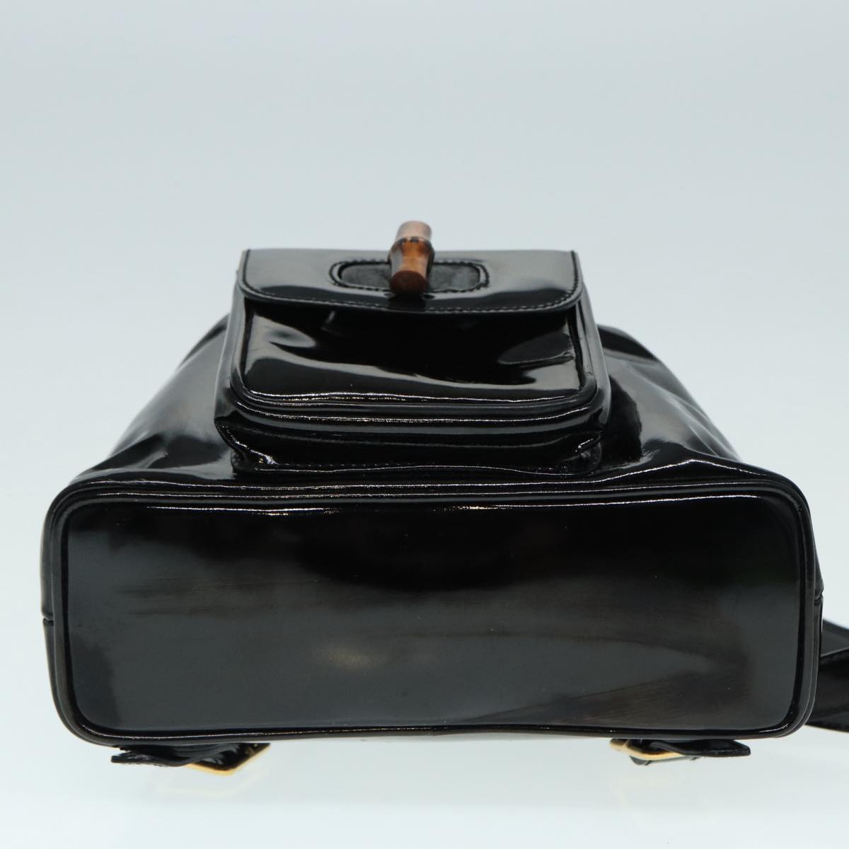 GUCCI Bamboo Backpack Enamel Black Gold 003 3444 0030  bs17710