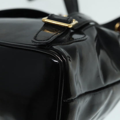 GUCCI Bamboo Backpack Enamel Black Gold 003 3444 0030  bs17710