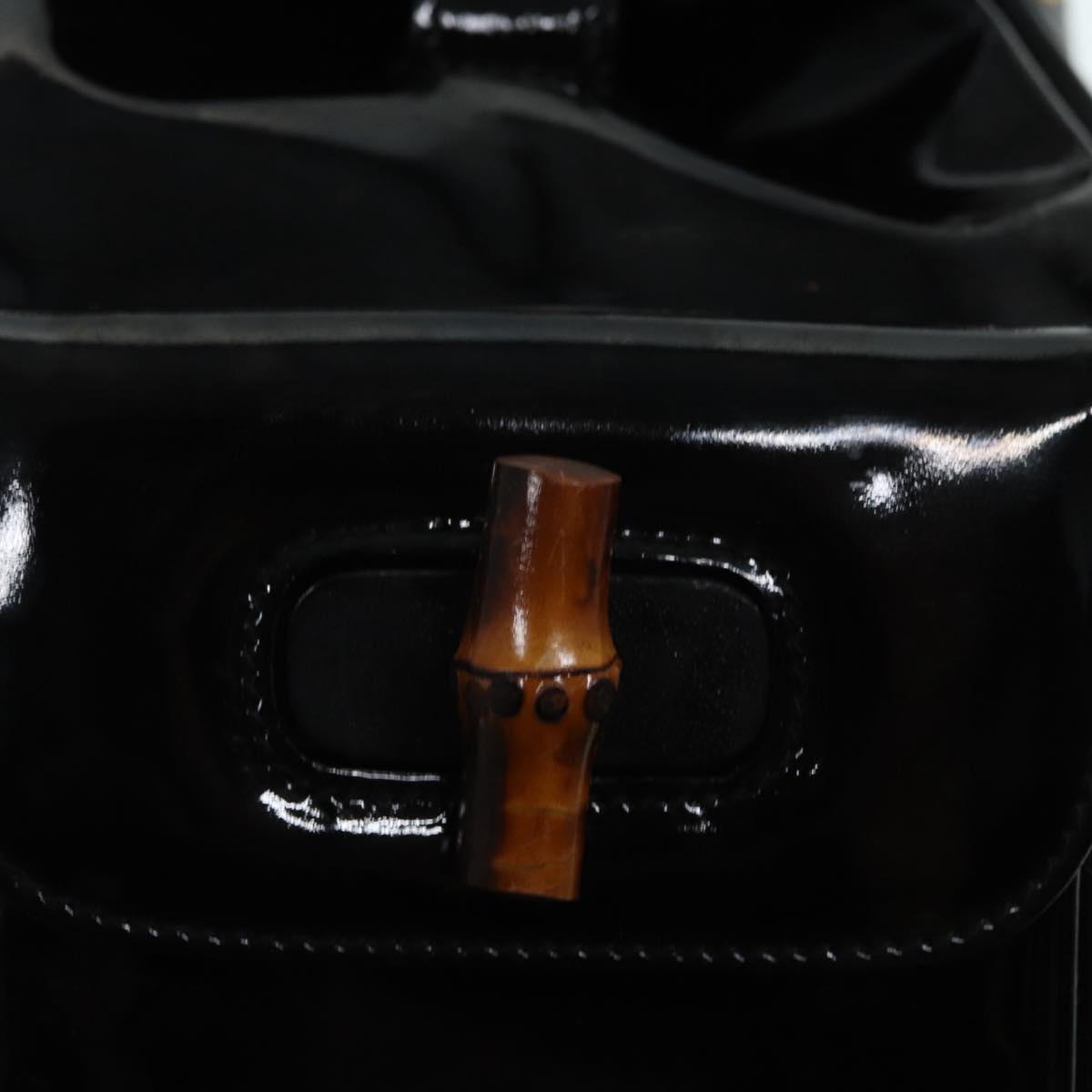 GUCCI Bamboo Backpack Enamel Black Gold 003 3444 0030  bs17710