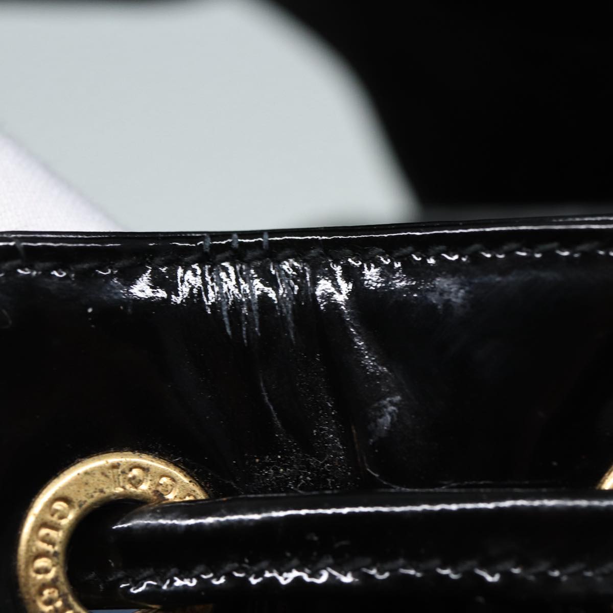 GUCCI Bamboo Backpack Enamel Black Gold 003 3444 0030  bs17710