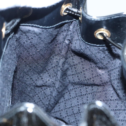 GUCCI Bamboo Backpack Enamel Black Gold 003 3444 0030  bs17710