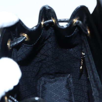 GUCCI Bamboo Backpack Enamel Black Gold 003 3444 0030  bs17710