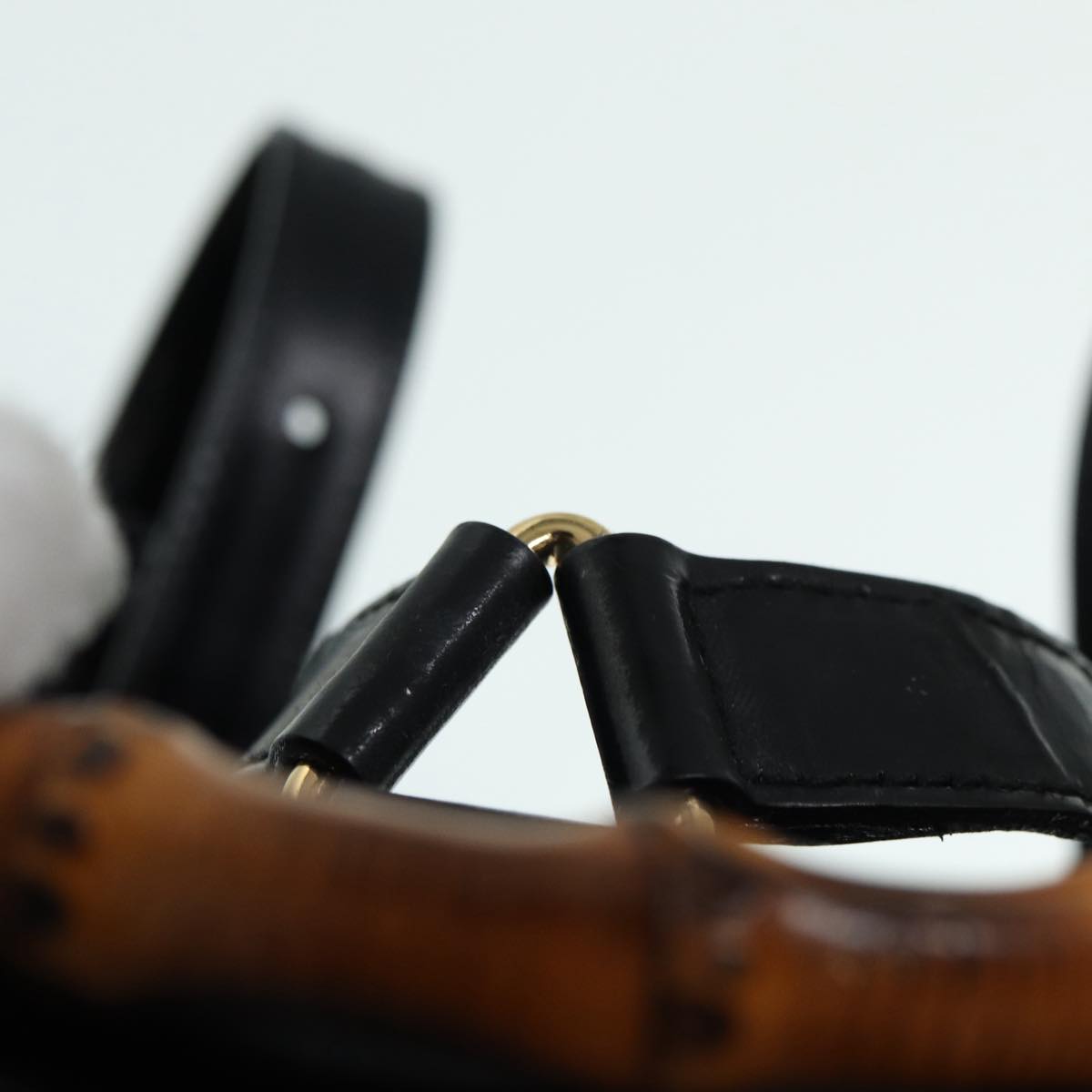 GUCCI Bamboo Backpack Enamel Black Gold 003 3444 0030  bs17710