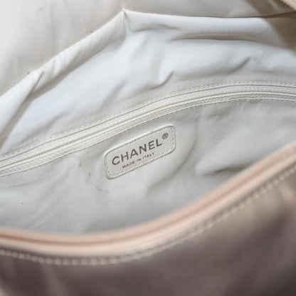 CHANEL Paris Biarritz MM Tote Bag Coated Canvas Gold Tone Silver CC bs17902