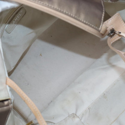 CHANEL Paris Biarritz MM Tote Bag Coated Canvas Gold Tone Silver CC bs17902