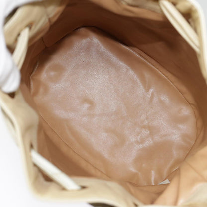 CHANEL Shoulder Bag Lamb Skin Beige Gold CC bs17904