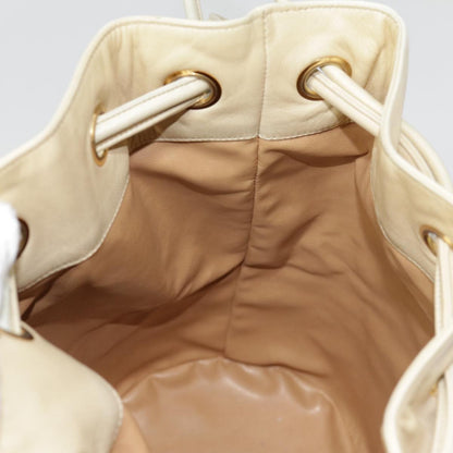 CHANEL Shoulder Bag Lamb Skin Beige Gold CC bs17904