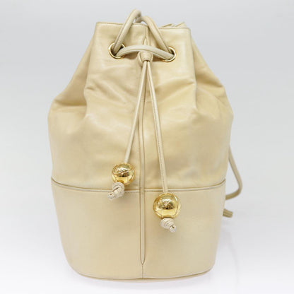 CHANEL Shoulder Bag Lamb Skin Beige Gold CC bs17904