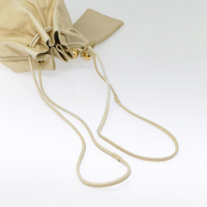 CHANEL Shoulder Bag Lamb Skin Beige Gold CC bs17904