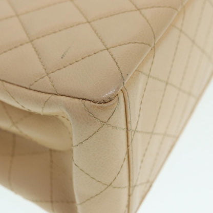 CHANEL Shoulder Bag Caviar Skin Beige Gold CC bs17980