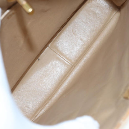 CHANEL Shoulder Bag Caviar Skin Beige Gold CC bs17980