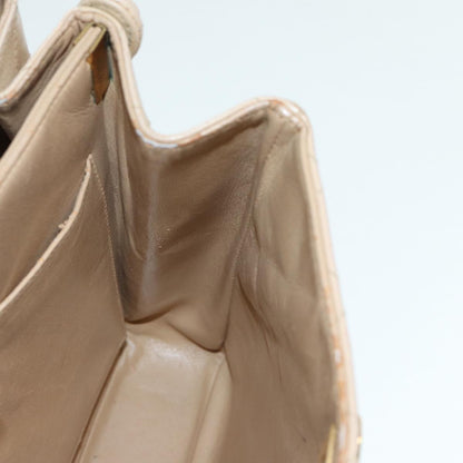 CHANEL Shoulder Bag Caviar Skin Beige Gold CC bs17980