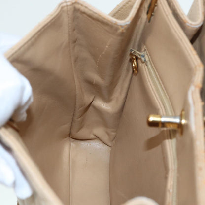 CHANEL Shoulder Bag Caviar Skin Beige Gold CC bs17980
