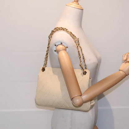 CHANEL Chain Shoulder Bag cotton Beige CC bs18003