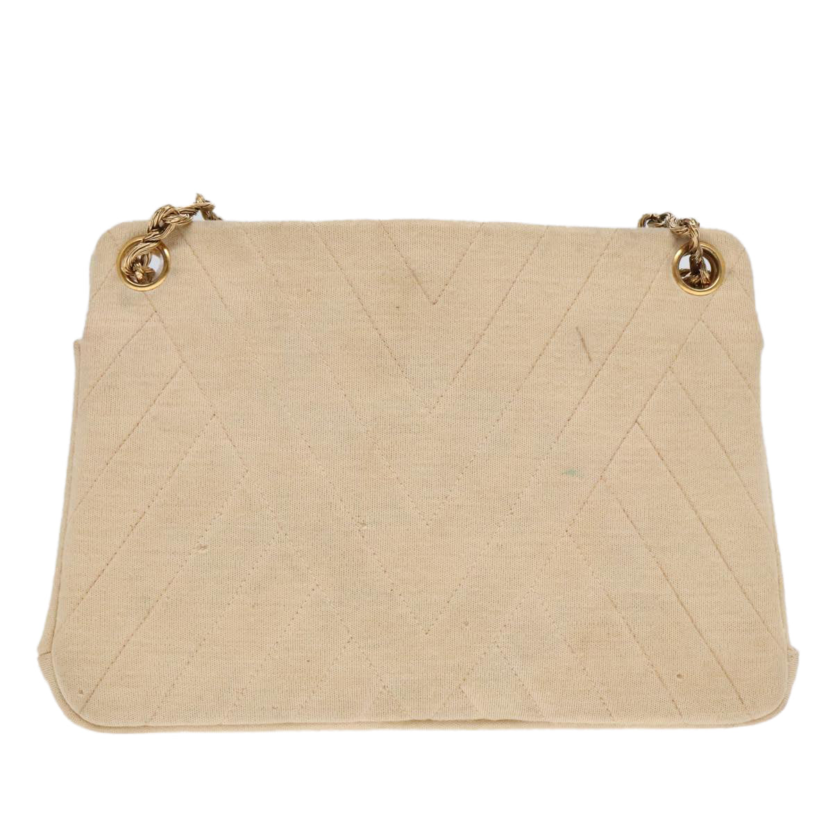 CHANEL Chain Shoulder Bag cotton Beige CC bs18003