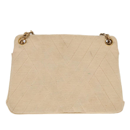 CHANEL Chain Shoulder Bag cotton Beige CC bs18003