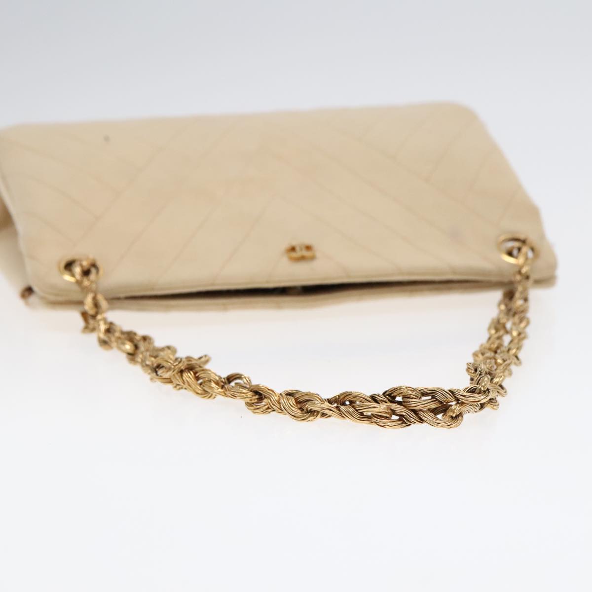 CHANEL Chain Shoulder Bag cotton Beige CC bs18003