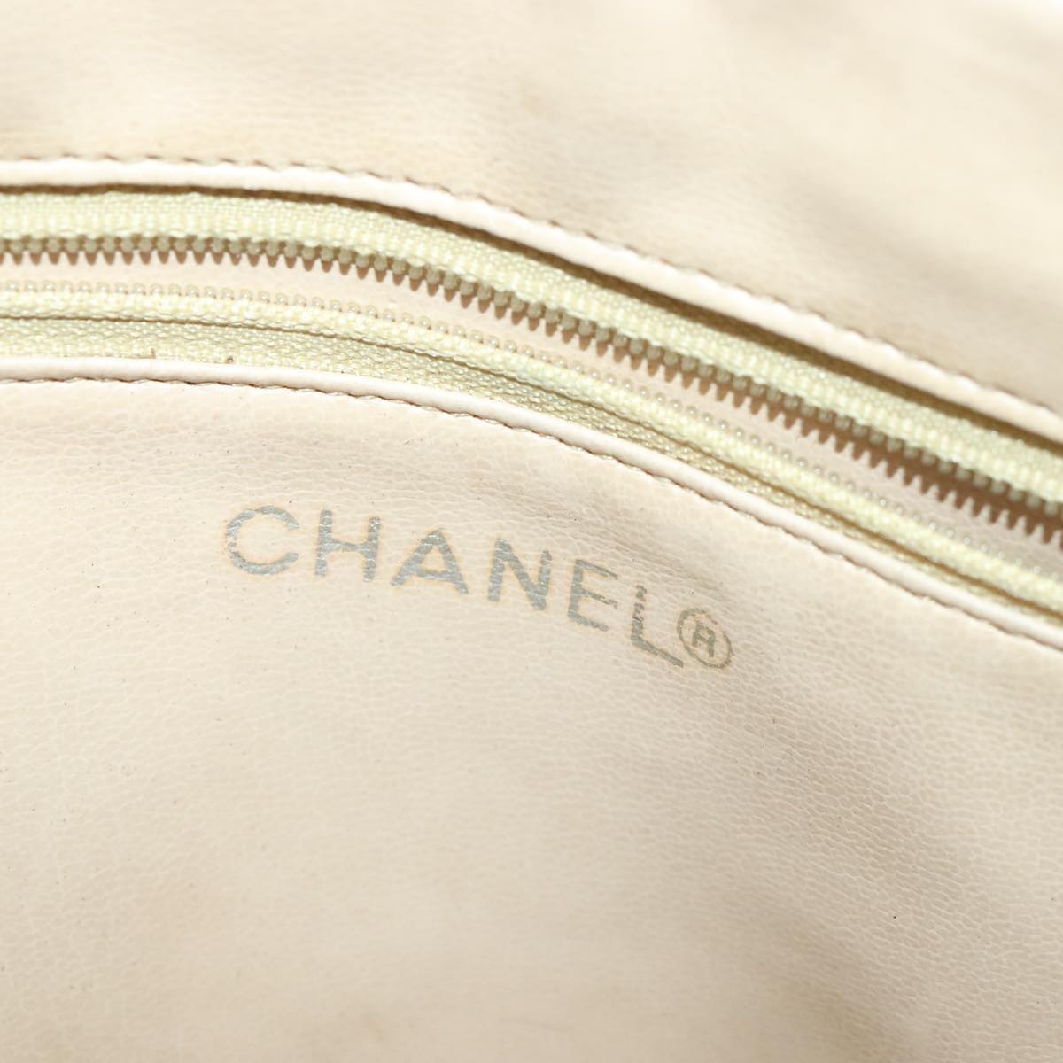 CHANEL Matelasse Chain Shoulder Bag Leather Beige CC bs18062