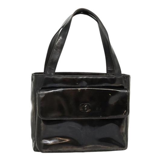CHANEL Tote Bag Patent leather Black CC bs18064