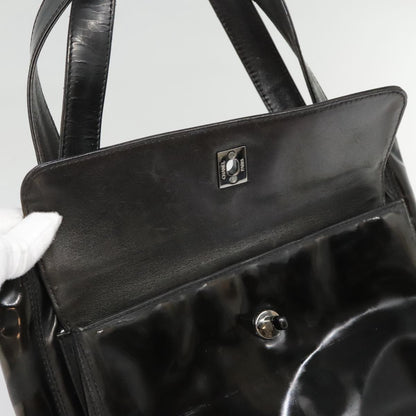 CHANEL Tote Bag Patent leather Black CC bs18064