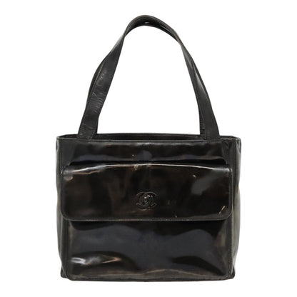 CHANEL Tote Bag Patent leather Black CC bs18064