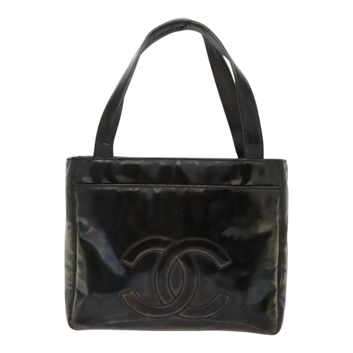 CHANEL Tote Bag Patent leather Black CC bs18064