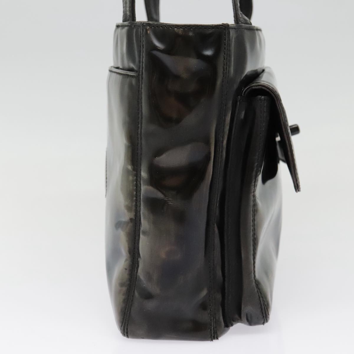 CHANEL Tote Bag Patent leather Black CC bs18064