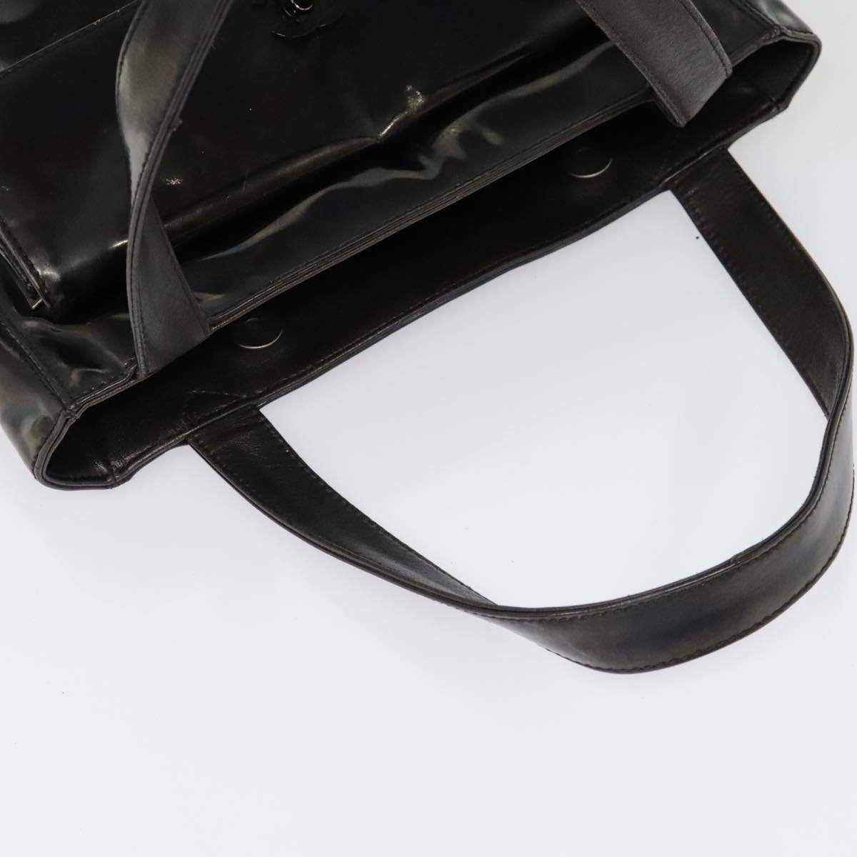 CHANEL Tote Bag Patent leather Black CC bs18064
